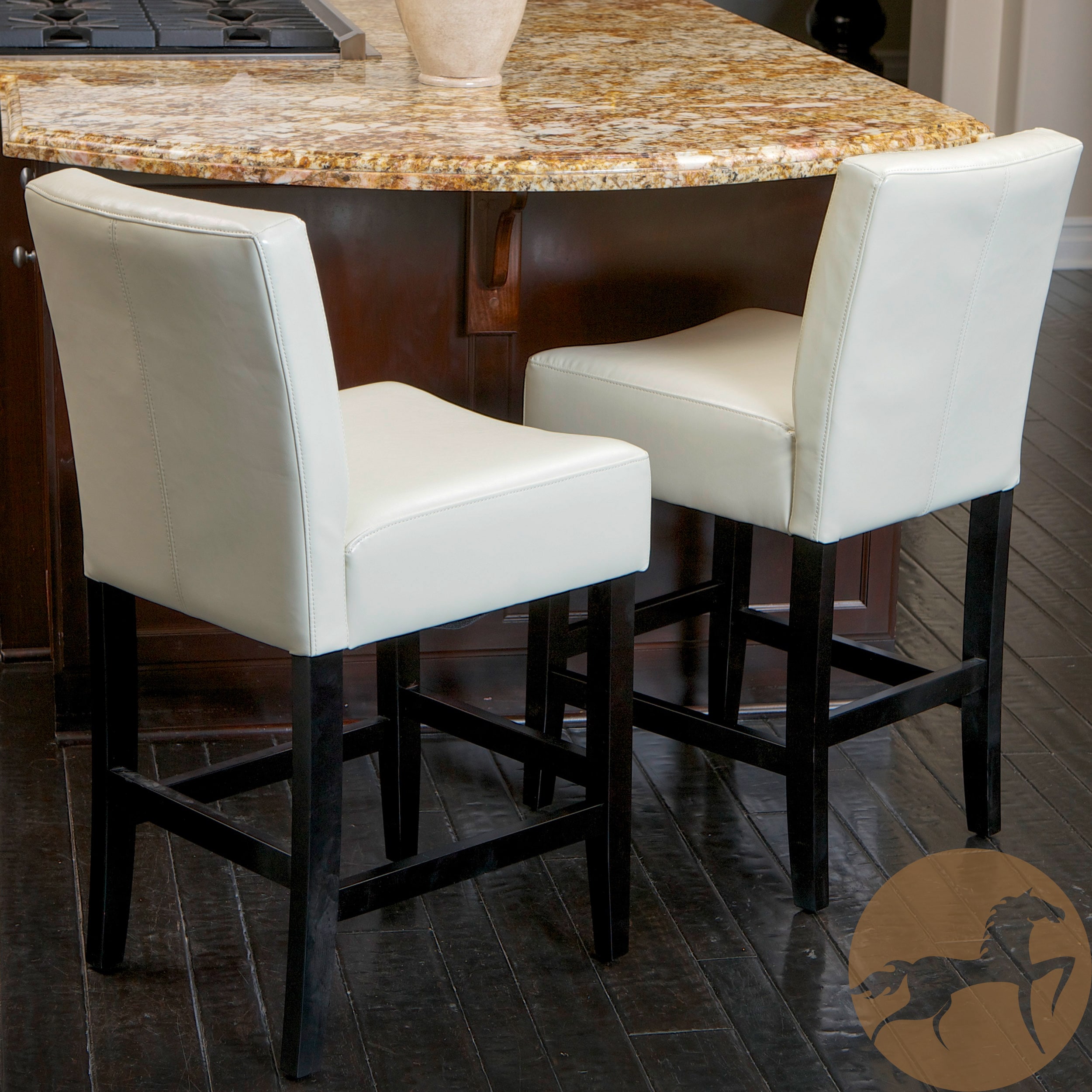 Christopher Knight Home Lopez Ivory Leather Counterstools (set Of 2)