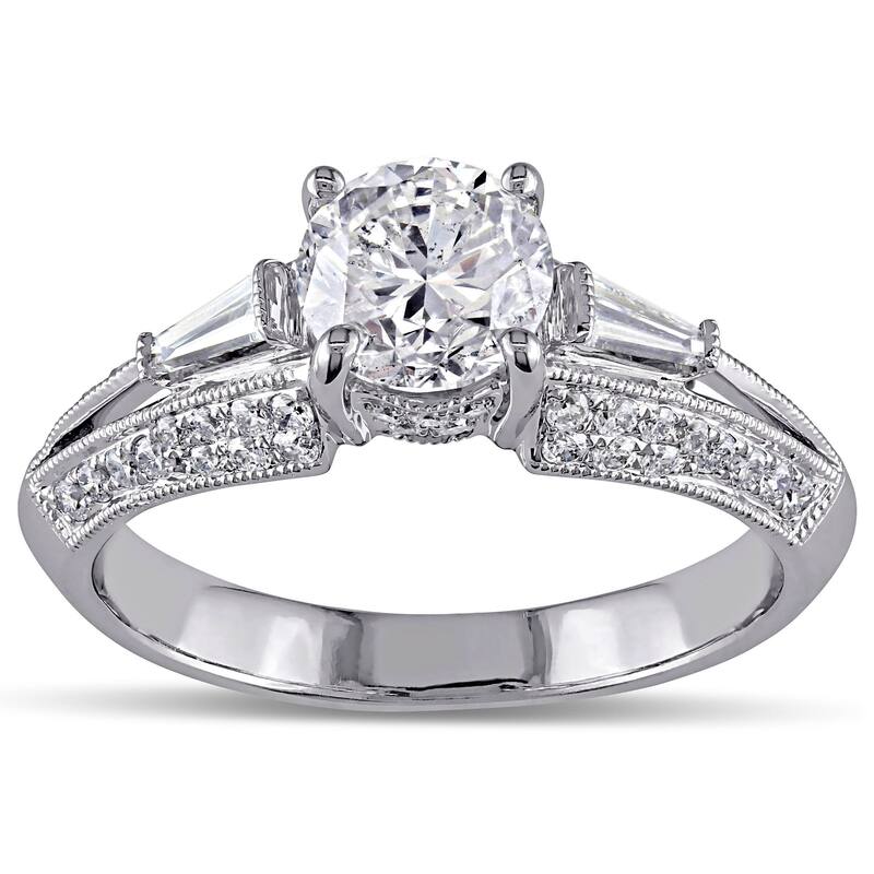 Miadora Signature Collection 14k White Gold 1 1/2ct TDW Taper Baguette Diamond Ring