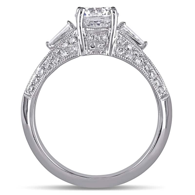 Miadora Signature Collection 14k White Gold 1 1/2ct TDW Taper Baguette Diamond Ring
