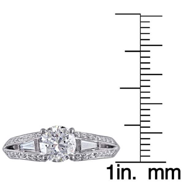Miadora Signature Collection 14k White Gold 1 1/2ct TDW Taper Baguette Diamond Ring