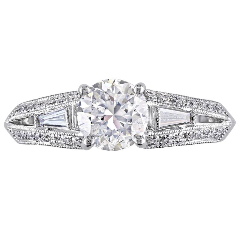 Miadora Signature Collection 14k White Gold 1 1/2ct TDW Taper Baguette Diamond Ring