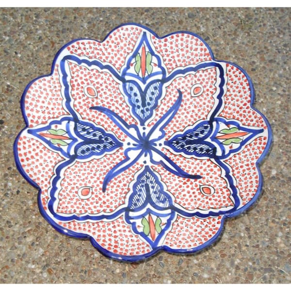 Handmade Large Morroccan Ceramic Camellia Plate (Morocco)