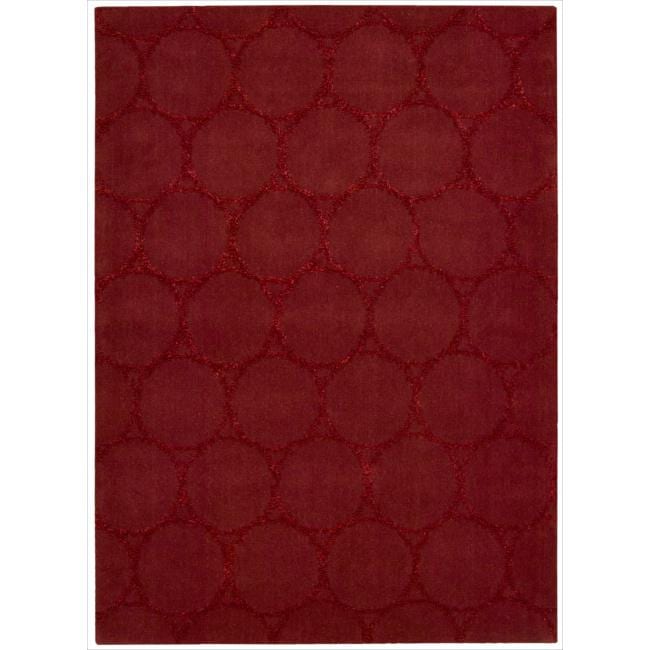Nourison Joseph Abboud Hand tufted Casual Monterey Red Rug (53 X 74)