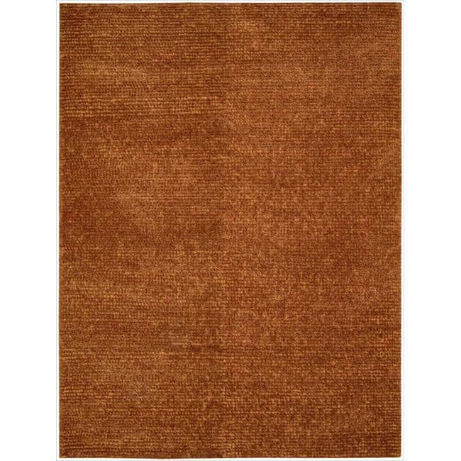 Nourison Hand tufted Fantasia Textured Rust Rug (36 X 56)