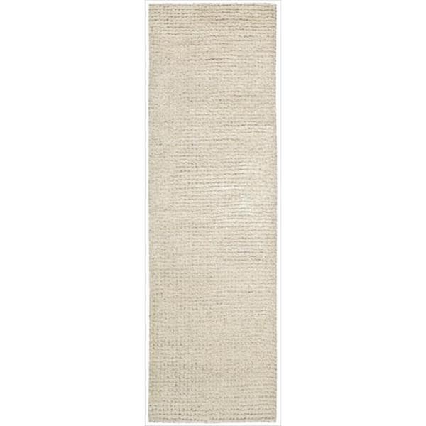 Nourison Hand tufted Fantasia Textured White Rug (2'3 x 8') Nourison Runner Rugs