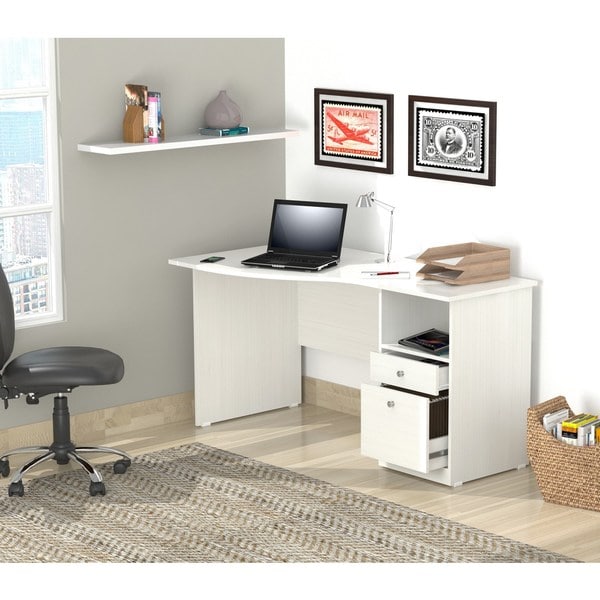 inval white desk