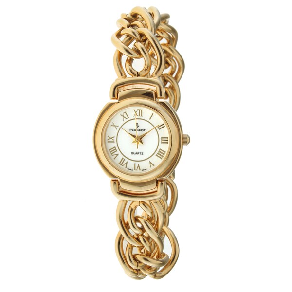 Peugeot Women's Gold Chain Link Watch - Overstock Shopping - Big ...