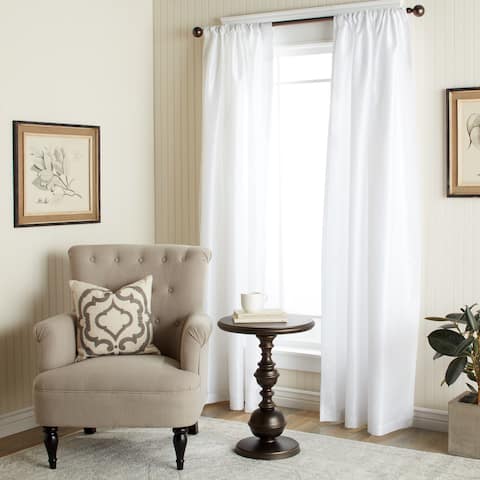 The Gray Barn Dogwood White Faux Silk 84-inch Curtain Panel