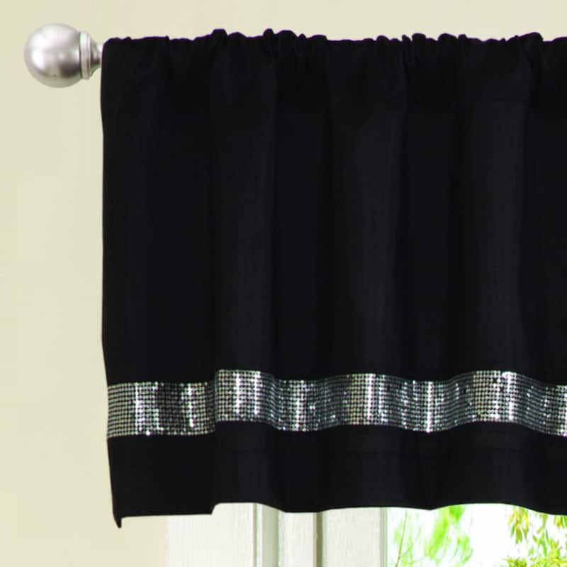 Silver Orchid Viby Faux Silk Night Sky Window Valance - 84x18