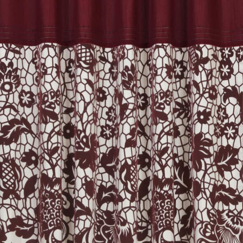Lush Decor Red Faux Silk 84-inch Estate Garden Curtain Panel - 54"w x 84"l