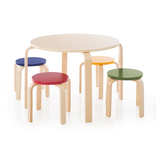 Guidecraft Nordic Table And Multi Colored Chairs Set