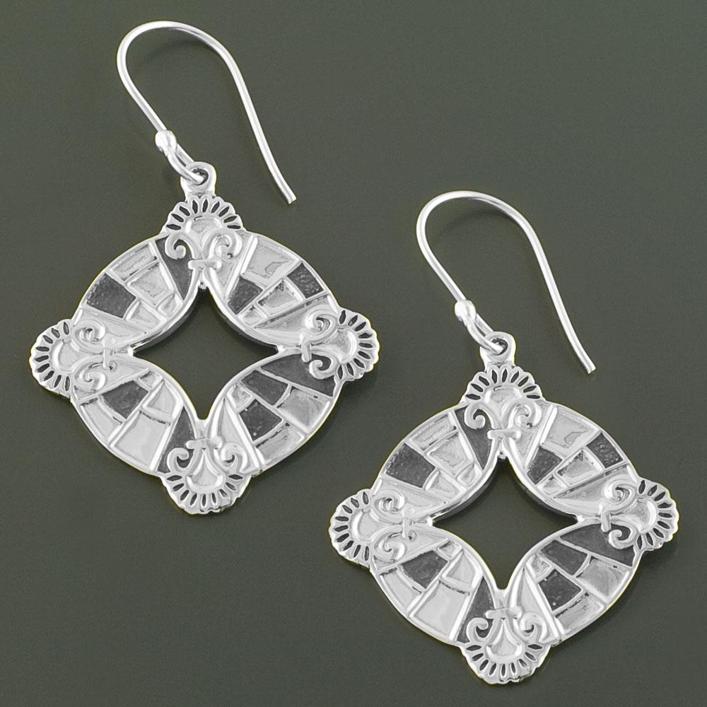 Sterling Silver Aztec inpsired Dangle Earrings (Mexico)  