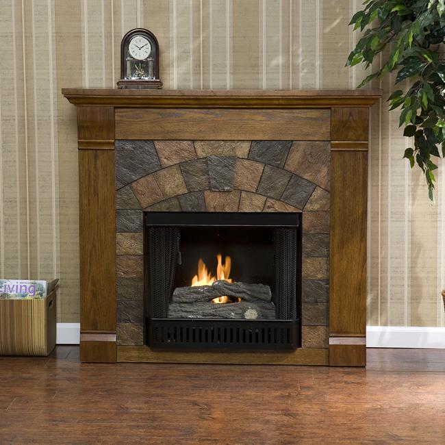 Stonegate Antique Oak Gel Fireplace  