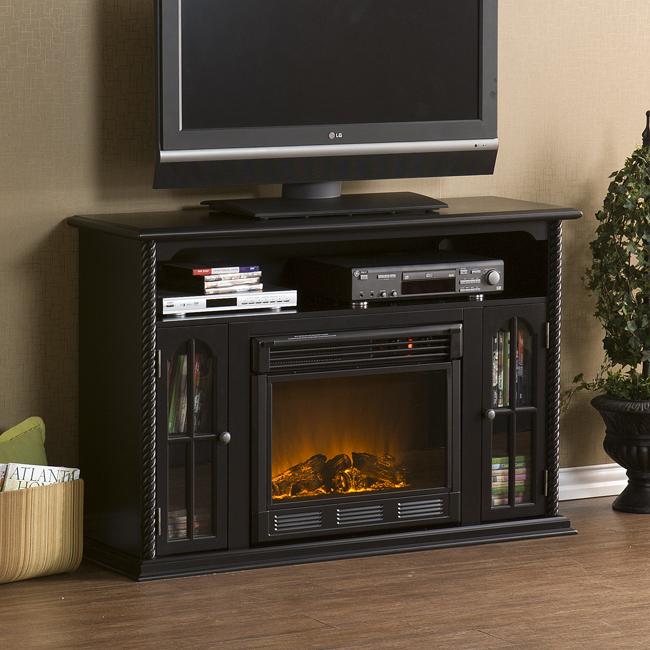 Peyton Black Media Console Electric Fireplace