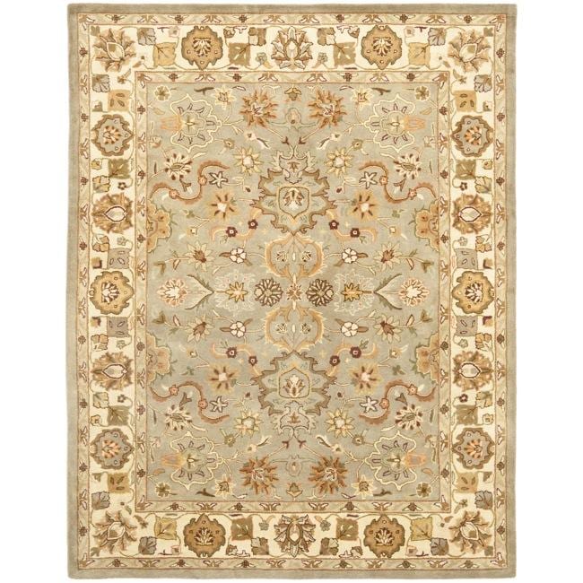 Handmade Heritage Oushak Light Green/Beige Wool Rug (96 x 136 