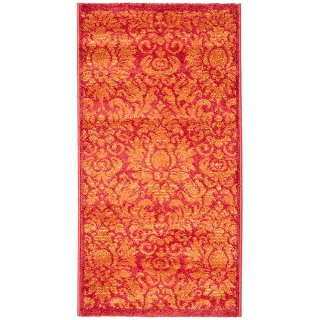 Fine spun Damask Red/ Rust Area Rug (2 X 37)