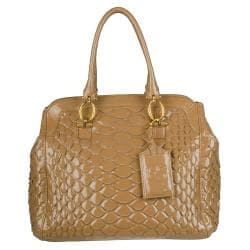 Shop Ermanno Scervino Taupe Quilted Patent Leather Handbag - Free Shipping Today - Overstock ...