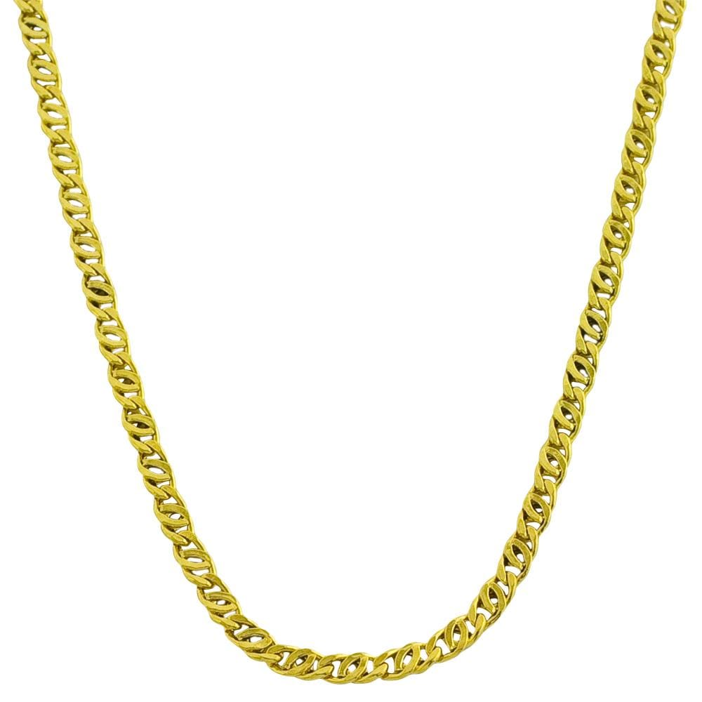 14k Yellow Gold Super Lite Tiger Eye Link Necklace