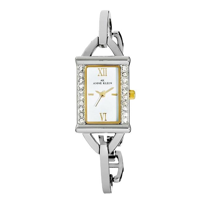 Anne Klein Womens Two tone Crystal accented Watch