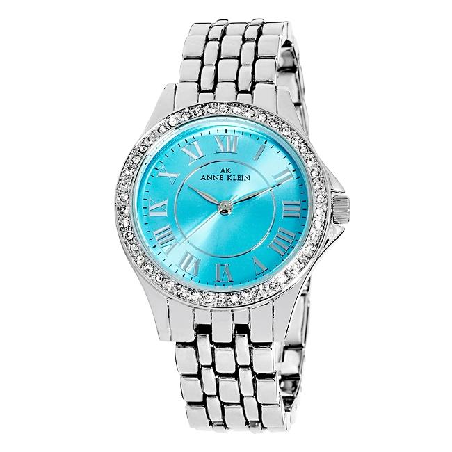 Anne Klein Women's Silvertone Crystal accented Watch Anne Klein Women's Anne Klein Watches