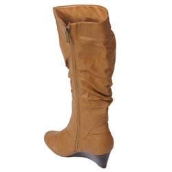 Bamboo by Journee Womens Trisha 02 Wedge Heel Boots