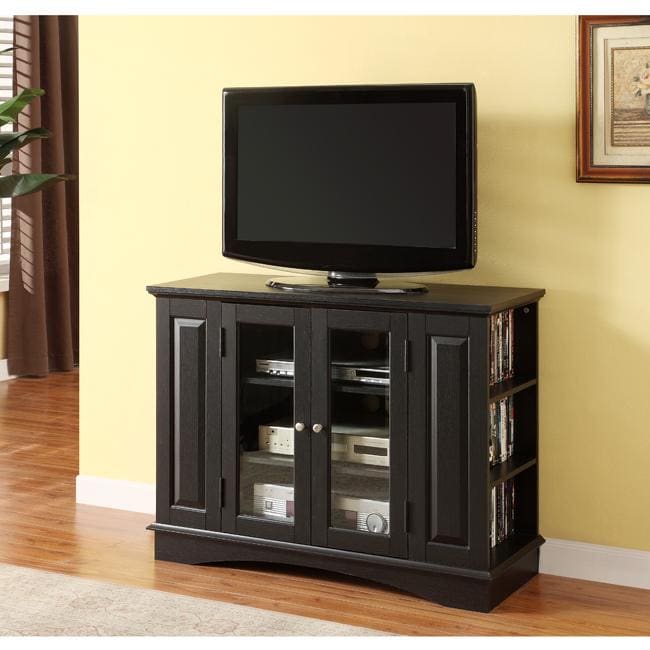 Black 42 inch Side Media Storage TV Console  