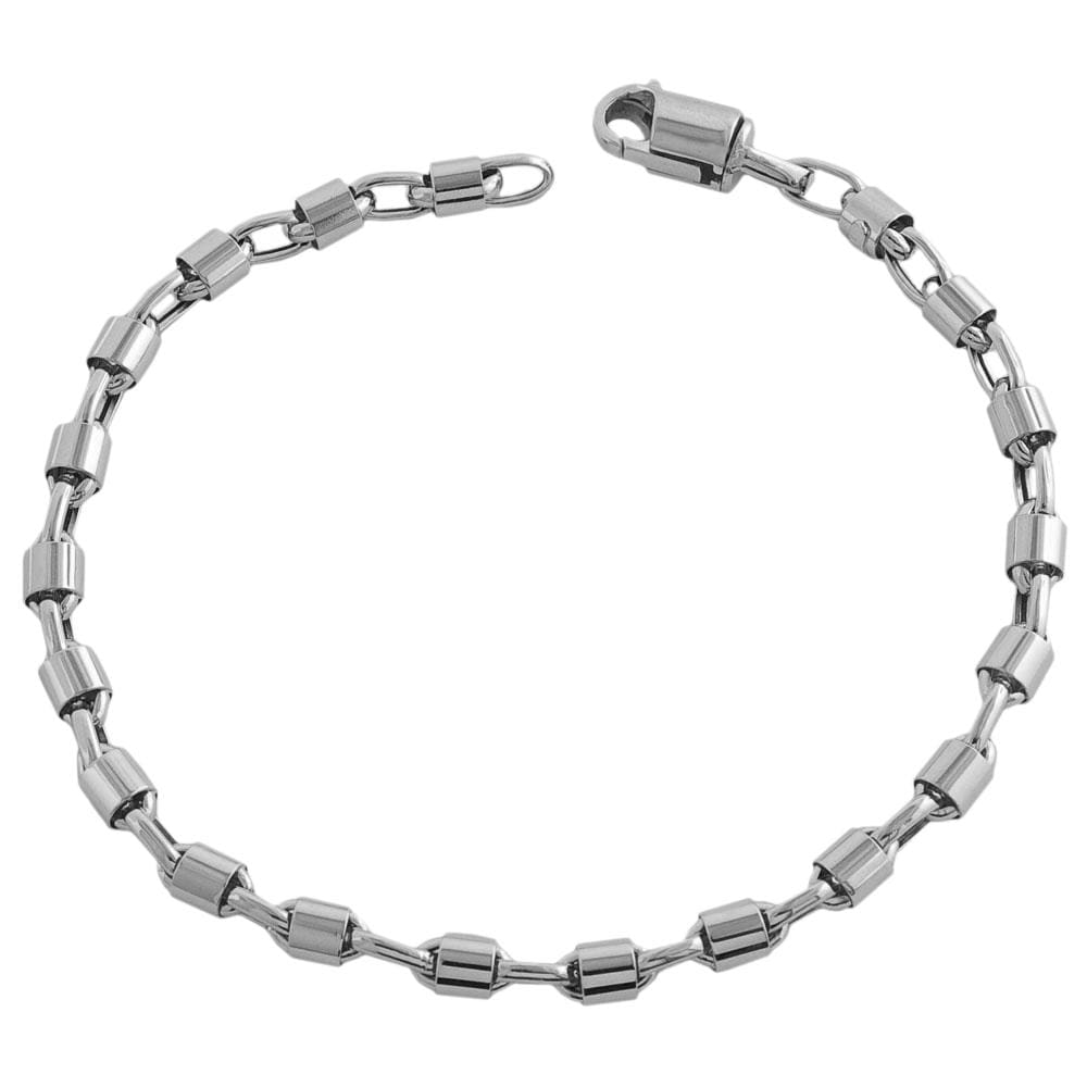 Fremada 14k White Gold 7.5 inch Bullet Chain Bracelet   13261619