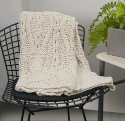 Cable Handknit Throw. Opens flyout.