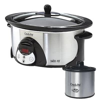 Rival SCVC603-SS 6-quart Oval Programmable Slow Cooker with Little Dipper