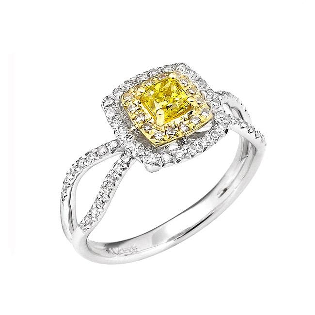 14k Two-tone Gold 3/4ct TDW Yellow and White Diamond Ring (G-H, SI1-SI2 ...