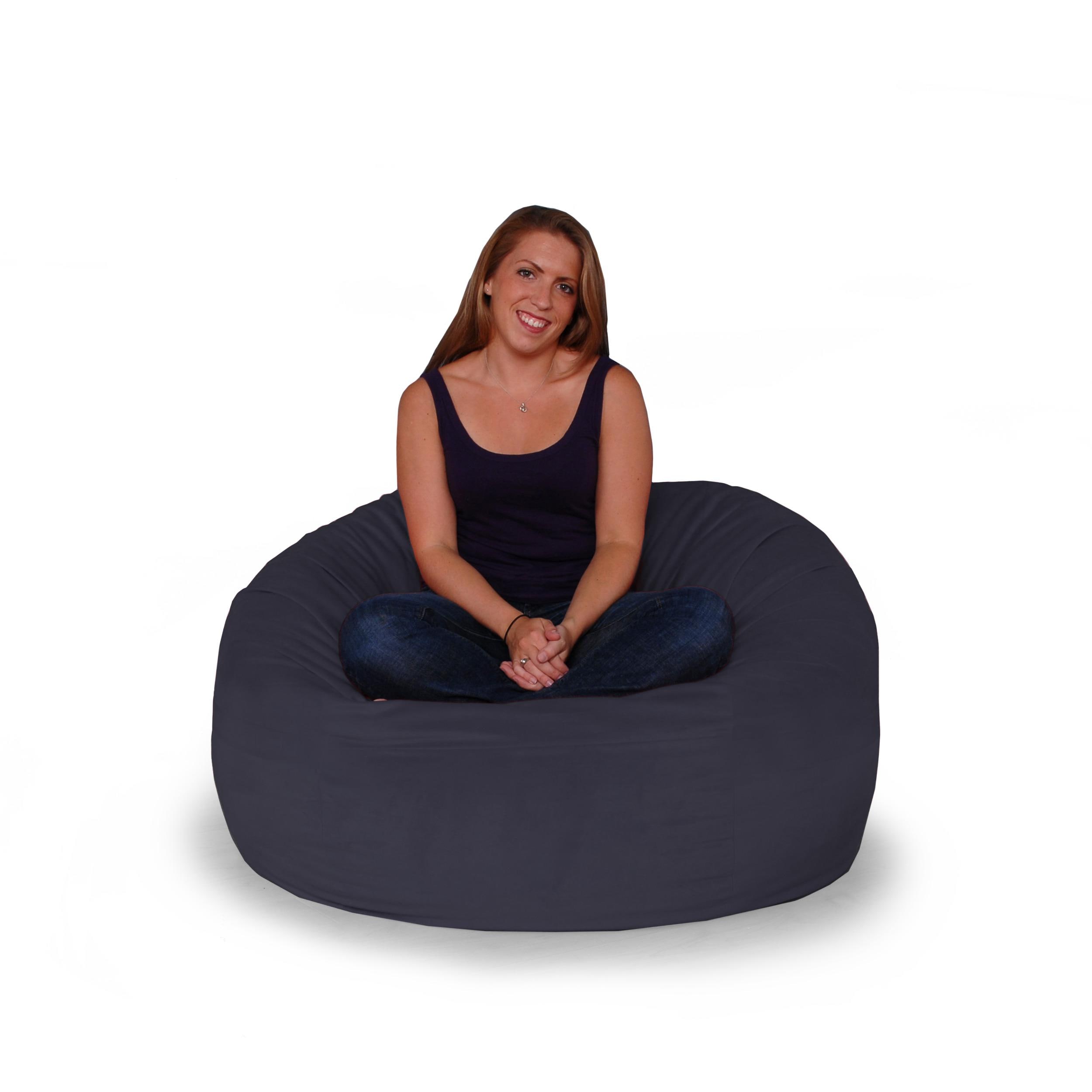 Zoe Sac 4 ft Round Beanbag w/ Removable Velvish Cover  