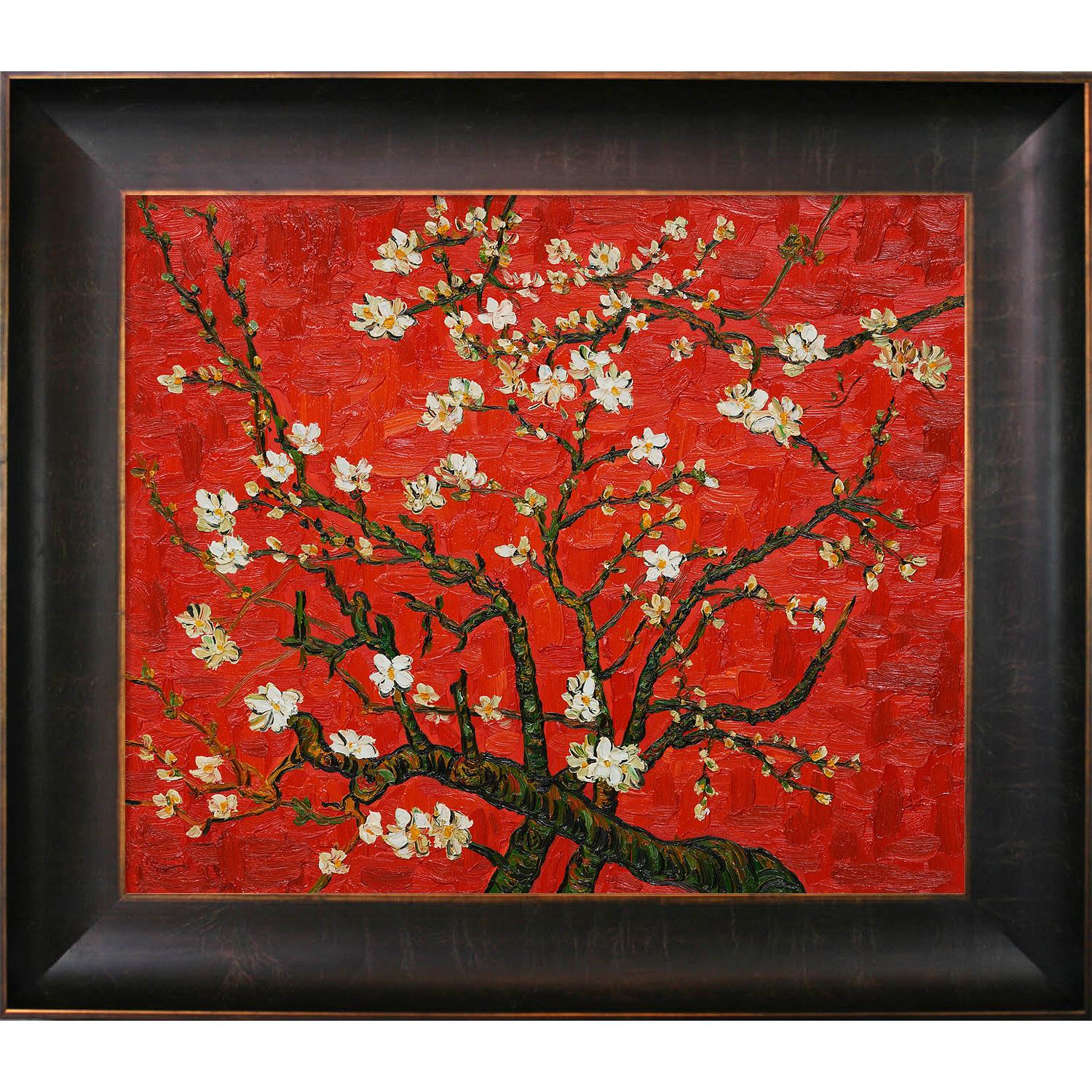 Van Gogh Branches Of An Almond Tree In Blossom (Red) Hand painted 