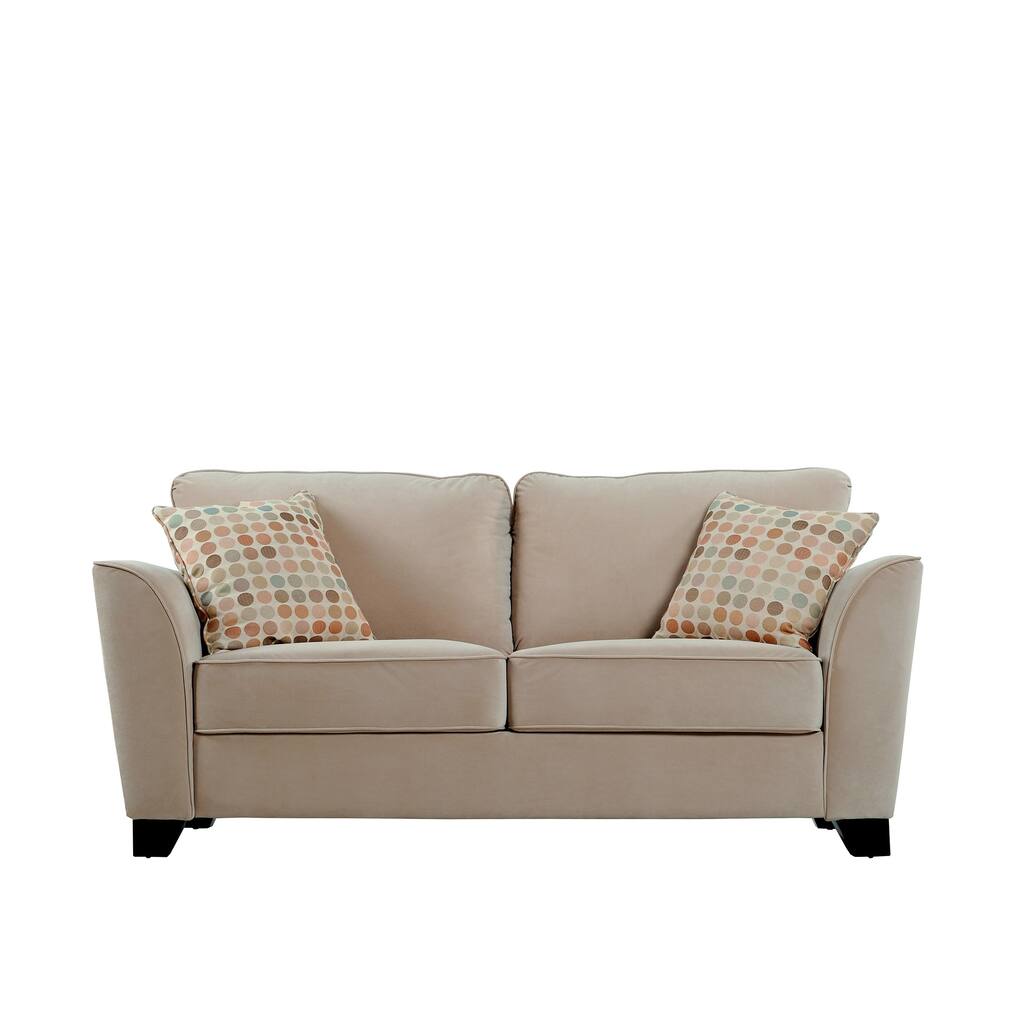 Gaft Modern Hazelnut Velvet Microfiber Sofa