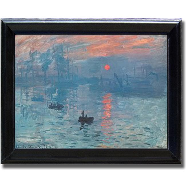 Claude Monet Impression Sunrise Framed Canvas Art   13279210