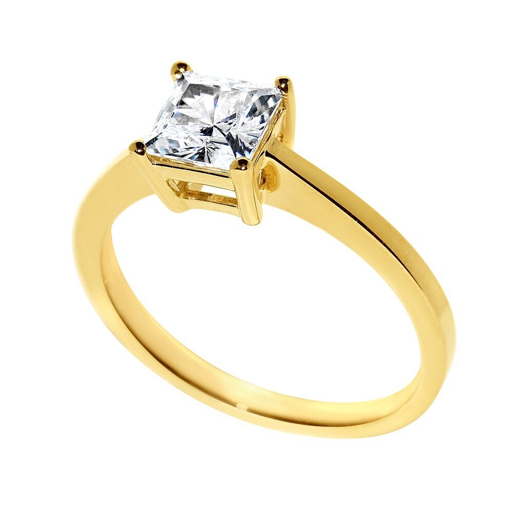 Cloud Kingdom Nueva Calidad White Gold Princess Ring Cubic Cloud Kingdom Nueva Calidad White Gold Princess Ring Cubic
