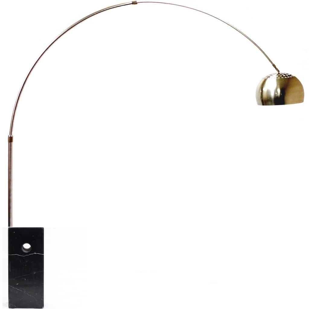 Arco Style Lamp with Black Cube Marble Base