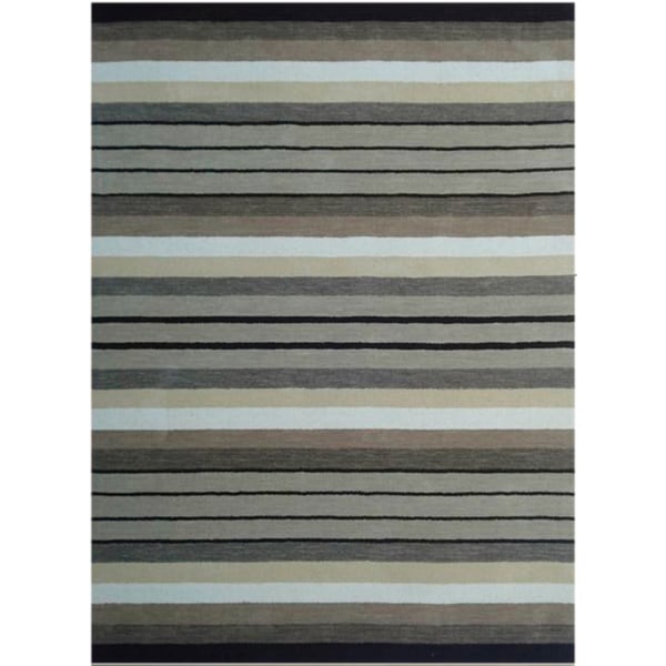 Loomed Caiam Grey Wool Rug (5' x 8') 5x8   6x9 Rugs