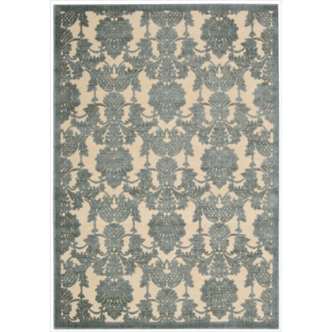Nourison Graphic Illusions Damask Teal Rug (23 X 39)