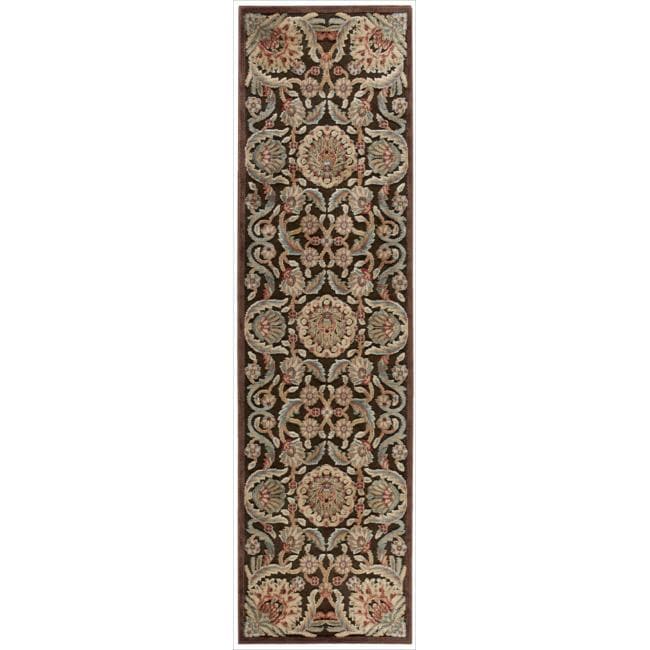 Nourison Graphic Illusions Medallion Chocolate Multi Rug (23 X 8)