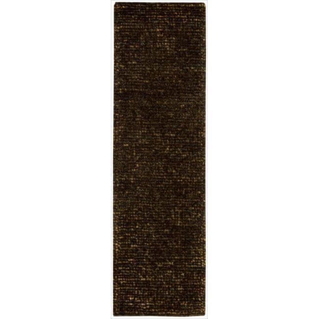 Nourison Hand tufted Fantasia Textured Chocolate Rug (23 X 8)