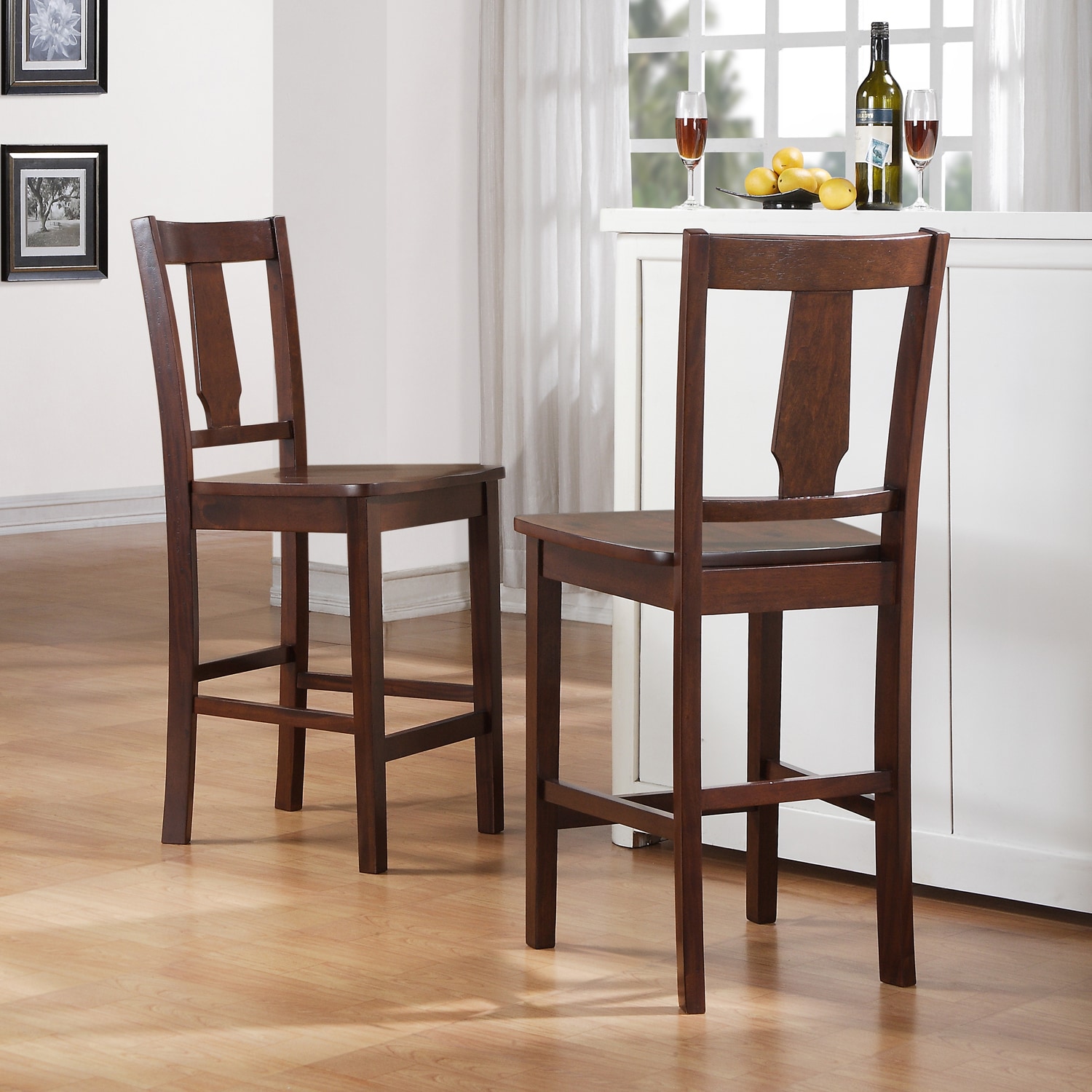 Tribecca Home Laurel Dark Walnut 24 inch Mission Counter Stool (set Of 2)