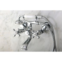 Victorian Wall Mount Satin Nickel Clawfoot Bath Tub Faucet Victorian Wallmount Clawfoot Bath Tub Faucet