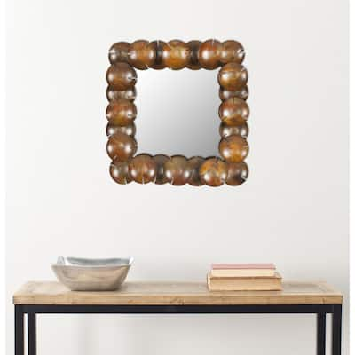 SAFAVIEH Handmade Art Coconut Copper 20-inch Decorative Mirror - 20" W x 20" D x 2" H