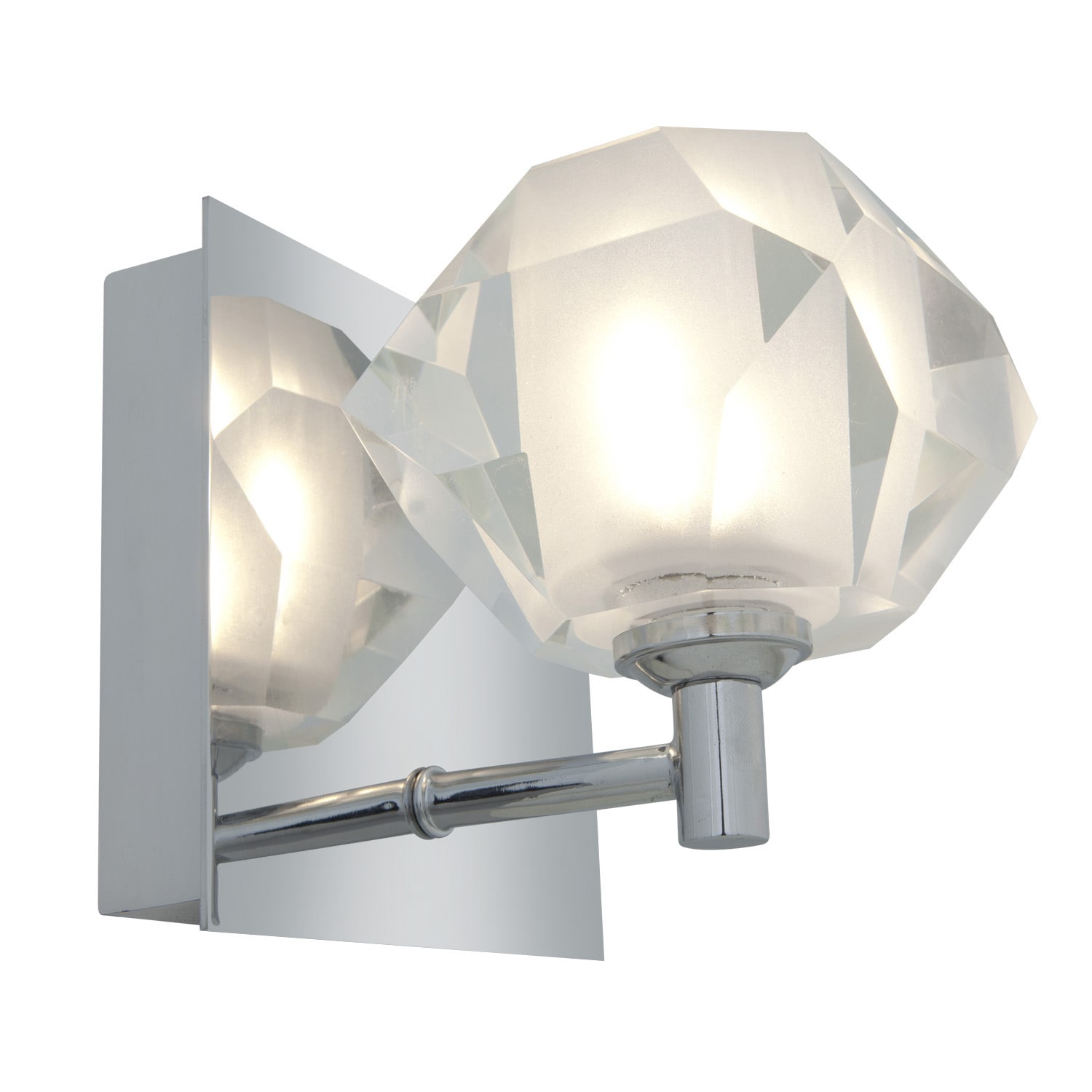 Access Glase 1 light Chrome Diamond Vanity Fixture