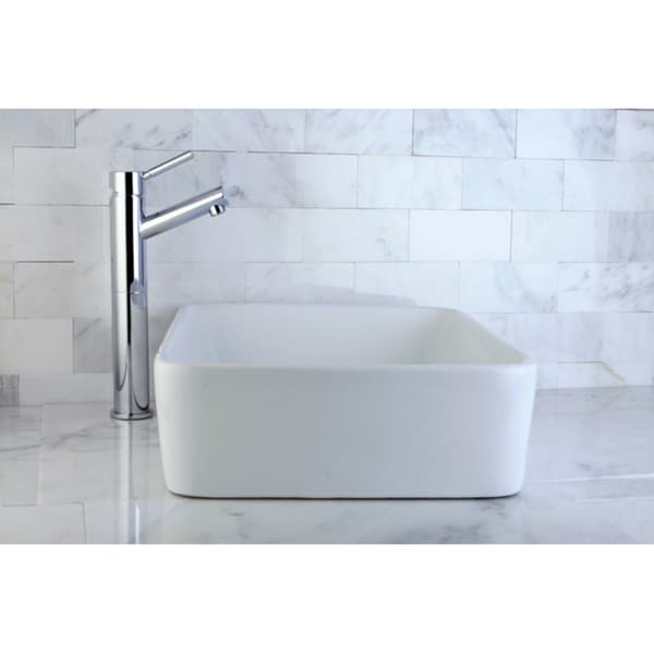 Chrome Faucet and Rounded Corner Vitreous China Sink Set