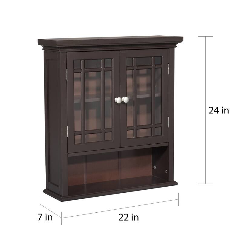 Stripe 2-door Espresso Wall Cabinet by Teamson Home