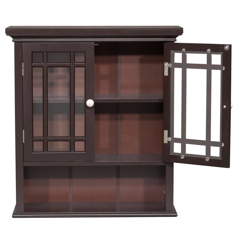 Stripe 2-door Espresso Wall Cabinet by Teamson Home
