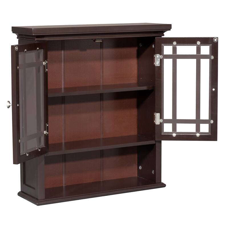 Stripe 2-door Espresso Wall Cabinet by Teamson Home