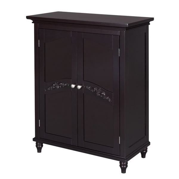 Yvette Dark Espresso Two Door Floor Cabinet By Elegant Home Fashions