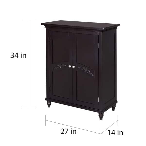 Yvette Dark-Espresso Two-Door Floor Cabinet by Teamson Home
